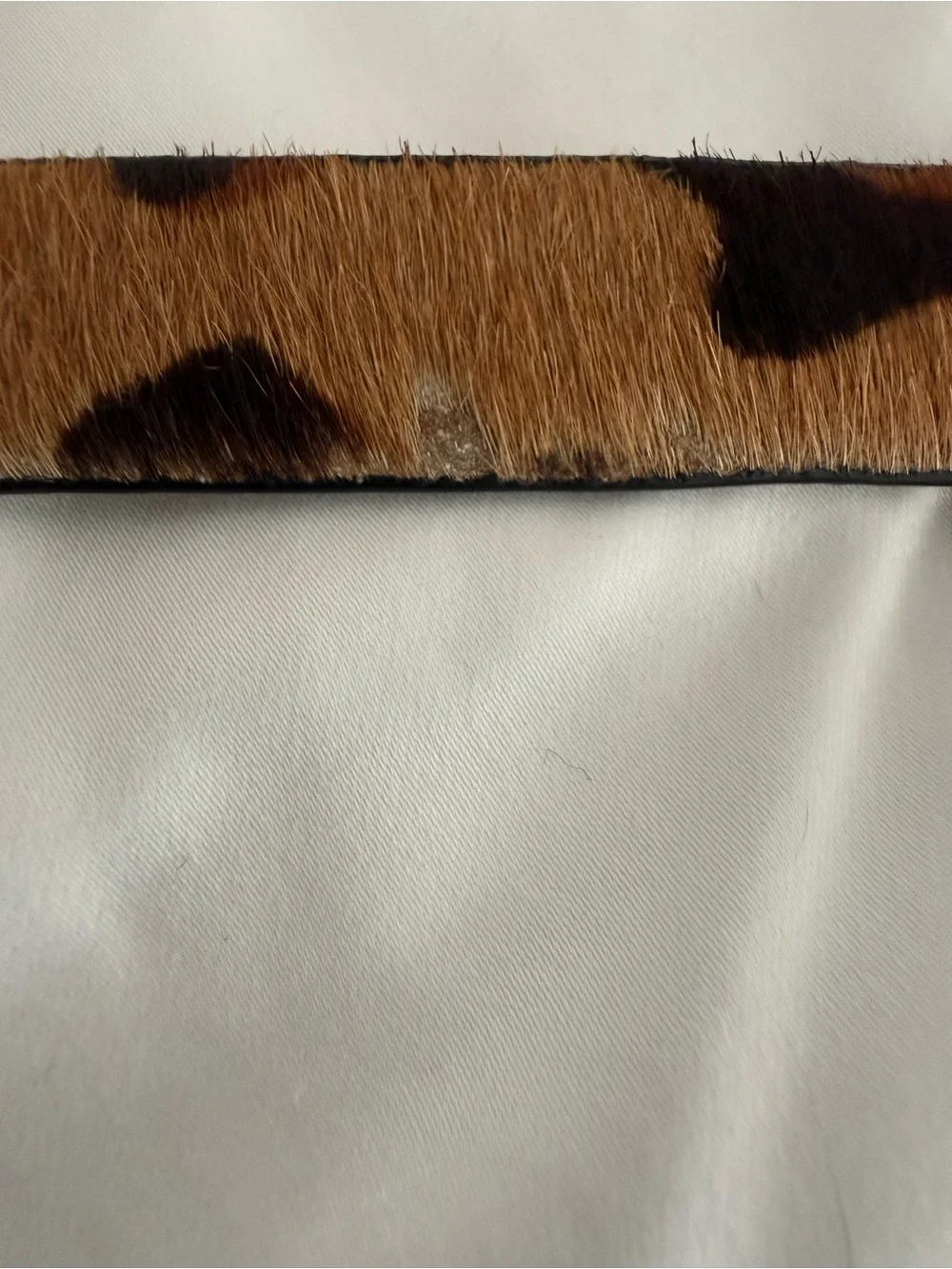 Lauren Ralph Lauren Leopard Calf hair and Patent Leather Belt. XL